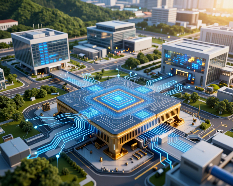Futuristic Korean Tech Landscape