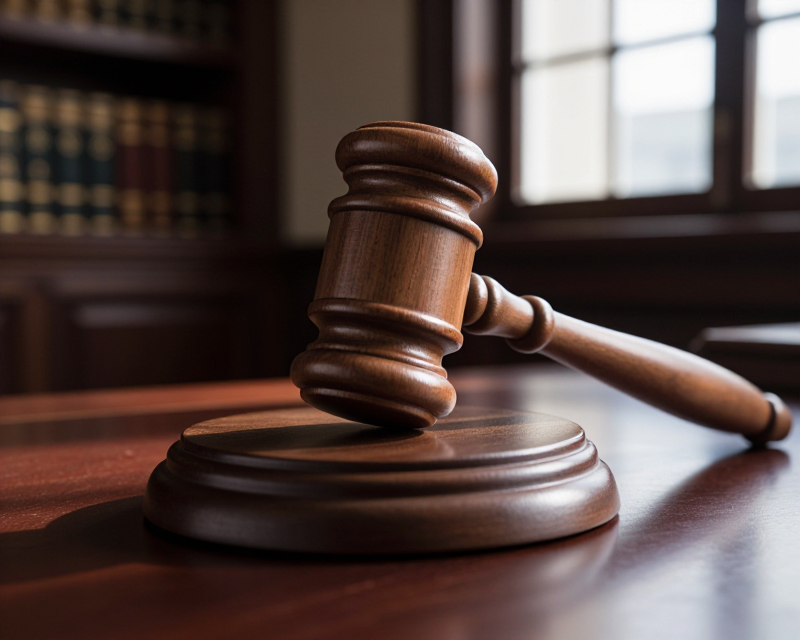 Legal Gavel in Korean Courtroom