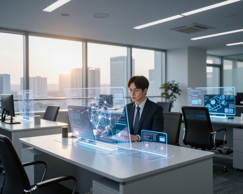 Futuristic AI Government Office