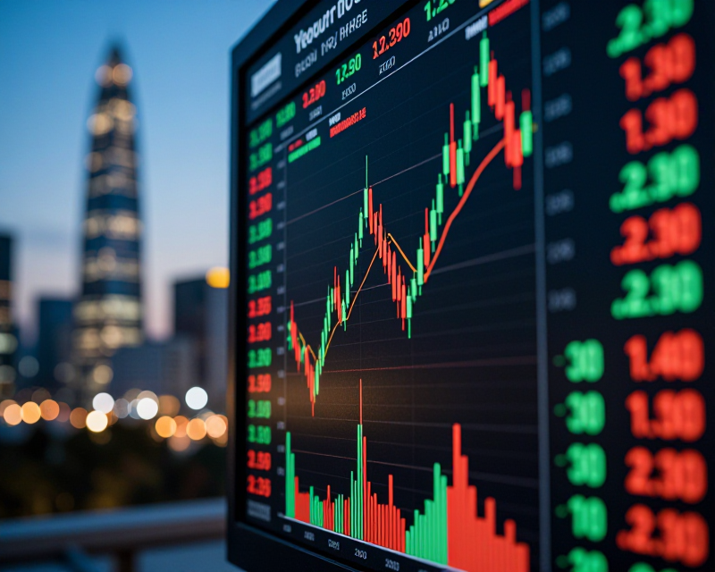 Stock Market Display in Seoul