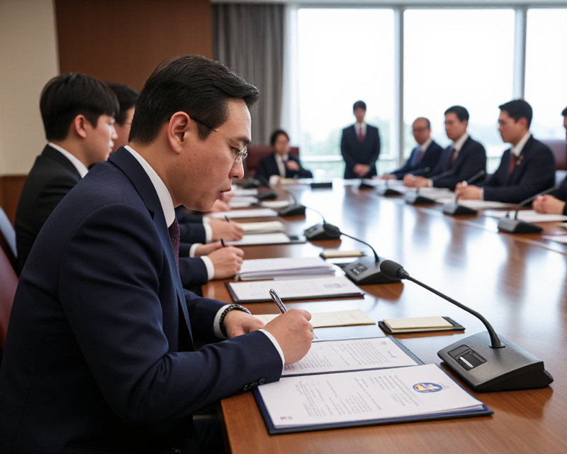 South Korean Government Conference Room Atmosphere