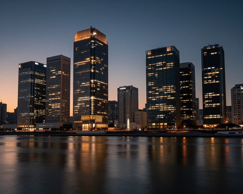 Seoul Financial District Twilight