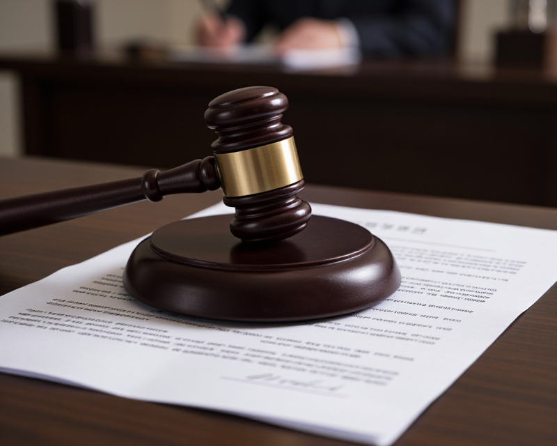 Legal Gavel in Courtroom