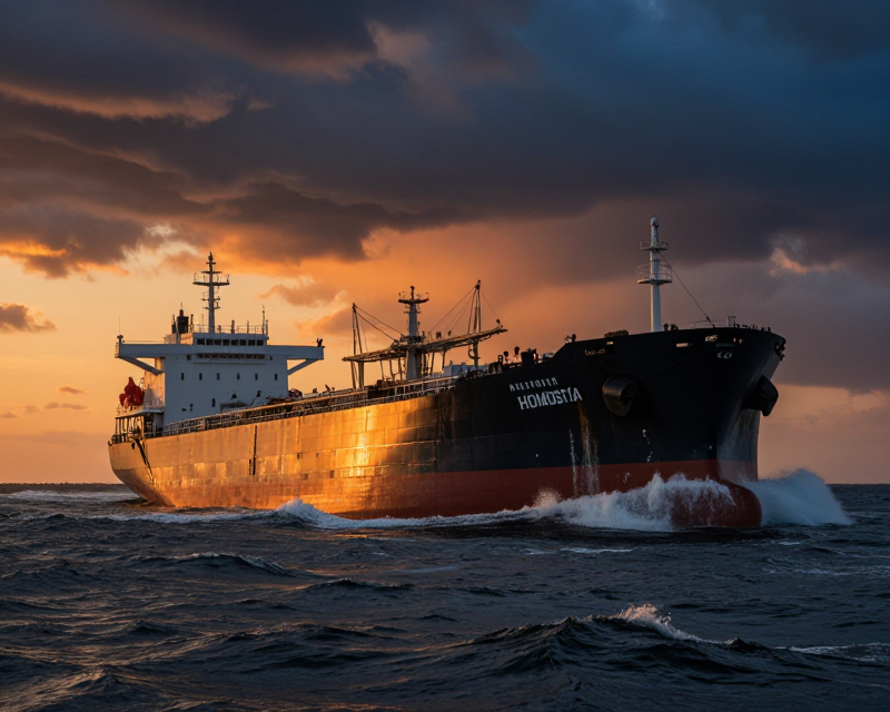 Cinematic Oil Tanker in Strait of Hormuz