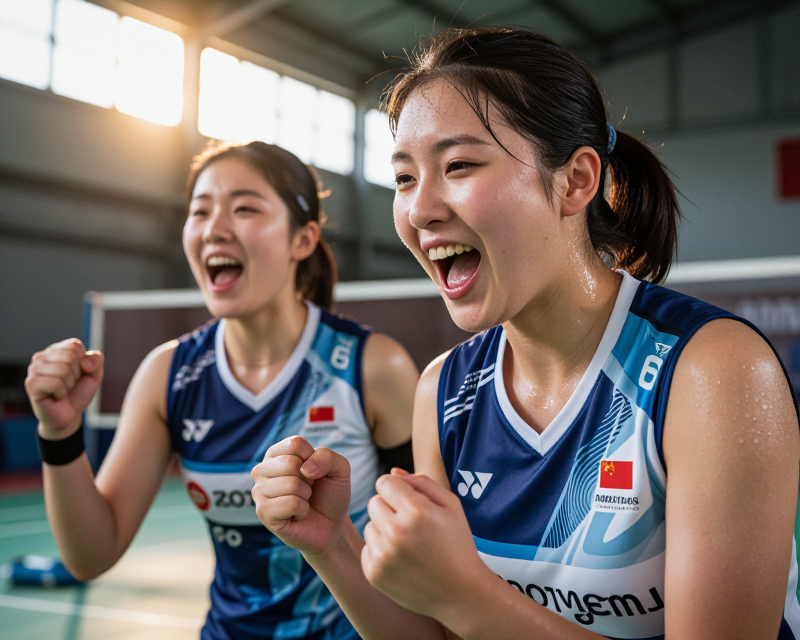 Badminton Victory Celebration