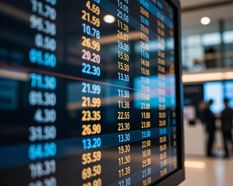 Digital Stock Market Display in Seoul