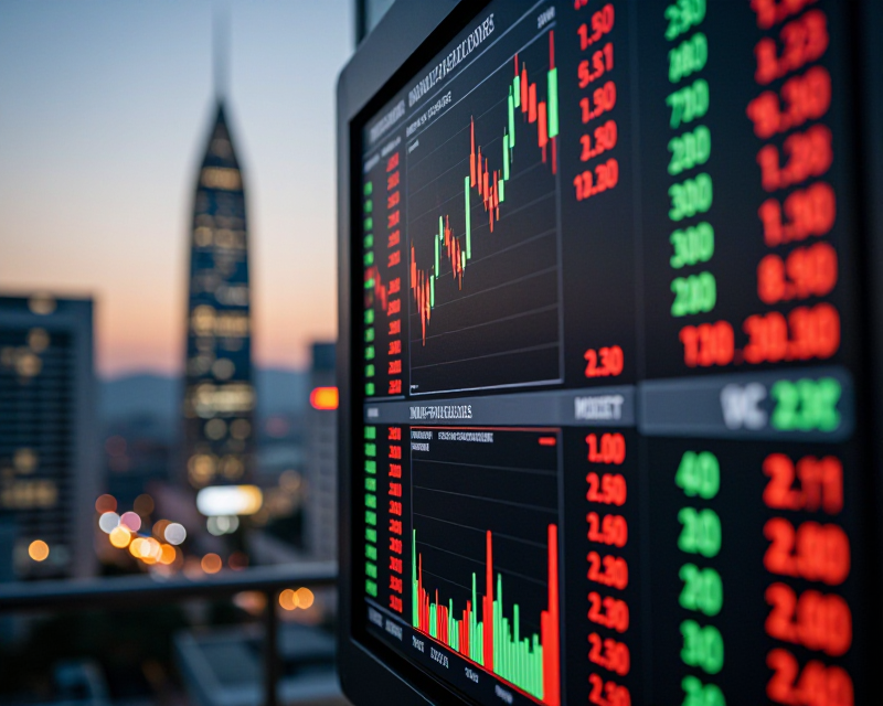 Financial Market Screen in Seoul