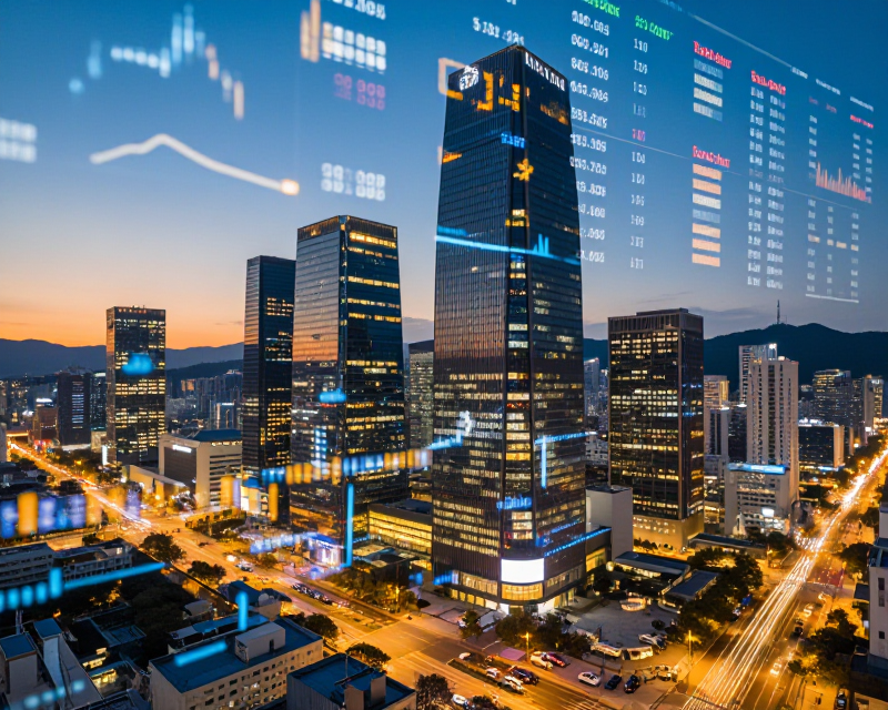 Seoul Financial Market Concept